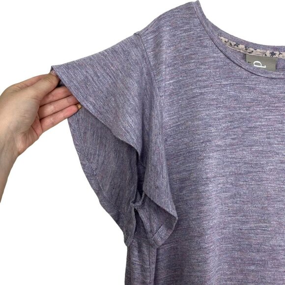 Dolan Left Coast Collection Grey Scoop Flutter Short Sleeve Top Size Medium‎ - Picture 3 of 10